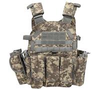 Peminkoo Gilet Tactique Chasse Airsoft Molle Ajustable Outdoor Training | Gilet nylon 600D, taille ventilée, boucles rapides, Molle. Pour chasse, airsoft, outdoor.