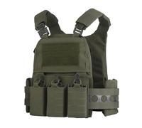 Peminkoo Gilet Tactique V5 FC.PC Gilet Tactique Systèmes Molle Triple Pochette pour Chargeur (Green)