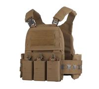 Peminkoo Gilet Tactique V5 FC.PC Gilet Tactique Systèmes Molle Triple Pochette pour Chargeur (Khaki)
