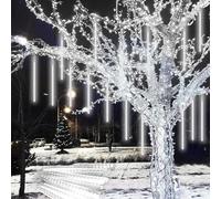PEMOTech Guirlande Lumineuse de Noël Extérieure, 16 Tubes 40 CM 576 LED Pluie de Météores, Décoration Étanche pour Fête, Arbre, Jardin