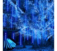 PEMOTech Lumières de Noël pour l'extérieur, lumières de pluie de météores 30cm 15 tubes 540 LEDs, lumières de Noël pour Thanksgiving, Noël et Nouvel An, fête de mariage