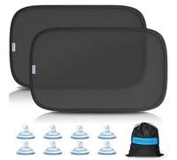 PEMOTech Pare Soleil Voiture Bébé avec Protection UV Certifiée, Universel Vitres Latérales en Verre avec 8 Ventouses Pare-Soleil pour Enfants, Pose Rapide/Facile, Taille 53x36 cm