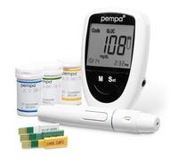 Pempa 3in1 Blood Glucose Monitor & Cholesterol Home Test Kit & Uric Acid Test Kit | Diabetes Testing Kit - Multifunction Glucometer Kit with Strips and Lancets
