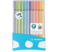 Pen 68 - Feutre Dessin - Colorparade Boîtier Turquoise X 20 Feutres De Coloriage Pointe Moyenne Dont 10 Pastel - Coloris Assortis