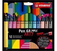 Pen 68 Max Arty - Feutre Dessin - Etui Carton X 12 Feutres De Coloriage À Pointe Biseautée