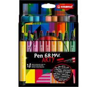 Pen 68 Max Arty - Feutre Dessin - Etui Carton X 18 Feutres De Coloriage À Pointe Biseautée