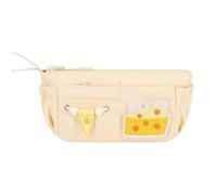 Pen Bag Holder, Cheese Pattern Pouch, Zip Pen Pouch, Pencil Bag Box, Grande Capacity Pouch, Cheese Design Pouch, Pencil Case Bag, Pen Pouch Holder, Zipper Pencil Bag, Cosmetic Pouch Bag, Single