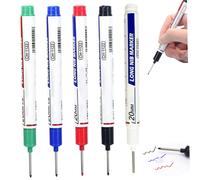 Pen de marqueur de 5pcs, marqueur plume 5 couleurs 20 mm long, stylo marquage en métal sec rapide étanche, marqueurs construction pour les constructeurs charpentiers