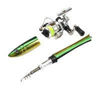 Pen Fishing Pole - Lightweight Pocket Rod Reel Combo Compact Durable Portab