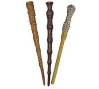 CERDÁ Life's Little Moments - Set d'Écriture Harry Potter - Pack de 3 Stylos Noirs en Forme de Baguettes de Harry Potter, Dumbledore et Hermione - Licence Officielle Warner Bros