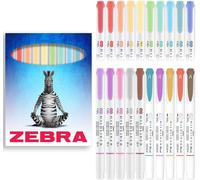 Pen Mildliner Lot de 20 surligneurs à double pointe large et fine avec boîte cadeau en carton Encre sans acide et non toxique