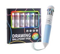 Pen set-6 pièces 10 en 1 stylos multicolores, l'école a besoin d'instruments d'écriture | Stylo à bille d'impression colorée pour les étudiants, vie de bureau quotidienne, devoirs, bibliothè