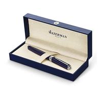 Waterman Exception stylo plume fin | noir avec clip doré à l’or 23 k | plume fine | cartouche d'encre bleue | coffret cadeau