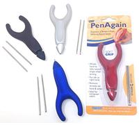 Penagain Ergosof, Lot de 4 stylos à bille, couleurs : noir, argent, rouge et bleu (emballé individuellement avec deux recharges par stylo) (édition limitée)