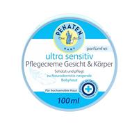 PENATEN Ultra Sensitiv Crème de soin pour le visage et le corps (100 ml) sans parfum, crème pour le visage et le corps, crème protectrice et nourrissante pour peau de bébé très sensible et sujette à