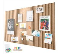 Penbinmall Grand tableau d'affichage de 60 x 40 cm - Grande plaque en liège décorative en feutre - 0,9 cm d'épaisseur - Tableau photo pliable avec ruban adhésif autocollant - Tableau de vision en