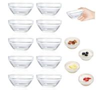 Penbinmall Lot de 10 Bols à Sauces - 80ml Petits Bol en Verre, Bols à Trempette Ø 7,5 cm en verre trempé pour sauces,garnitures, épices, bol pour confiture, Mini Bol Aperitif pour Sauce Soja