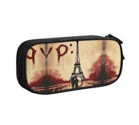 Pencase personnalisée en tissu Oxford imprimé Tour Eiffel Love Paris pour l'école, le bureau et les voyages, Noir , Taille unique, Sac à dos enfant