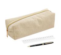 Pencasetas - Classeur de rangement spacieux - Station à stylos élégante pour notes d'autocollants de marquage de gomme linéaires - Voyage Bureau College Art Classe Travail, Couleur crème, verwijzen