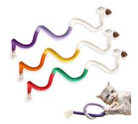 Pence & Moon Collective Lot de 3 cordes à mâcher naturelles à l'herbe à chat, jouets en corde serpentine, jouets interactifs pour chat, nettoyage des dents, relâchement du stress pour animaux de