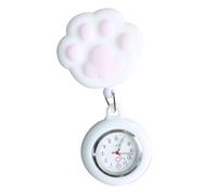 PENCHEAK Adorable Chaton Chaton Brooch Watch for Nurses Extensible Line Nurse Watch Silicone Kitten Paws Nurse Healthcare Accessoire