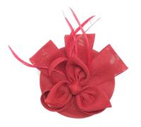 PENCHEAK Bibi tendance réutilisable avec ornements amovibles pour tenues de femme, accessoires de mariée, chapeau bibi fait à la main, Rouge, Taille unique