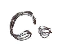 PENCHEAK Bijoux de poignet empilables vintage - Anneaux réglables à plusieurs couches - Accessoire de mode rétro