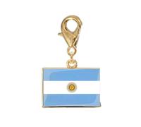 PENCHEAK Breloque drapeau rectangulaire en acier inoxydable, or, or OOO | Fermoir mousqueton pour un événement et un usage quotidien, pendentif ornement de porte-clés, ornement de porte-clés de