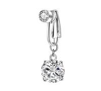 PENCHEAK Clip de nombril élégant en oxyde de zirconium facile à porter - Réglable et confortable - Bijoux de corps sans piercing, taille unique, Comme décrit, Comme décrit.