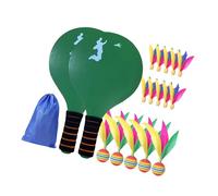 PENCHEAK Ensemble de 18 pièces de cricket professionnel pour enfants, batminton, y compris raquettes en bois et balles de qualité, jouet pour enfants, jouet de sport pour enfants.