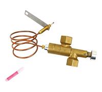 PENCHEAK Ensemble de vannes de commande thermocouple - Pièce de rechange pour cheminées - Texture laiton - Pour poêles et cheminées extérieures