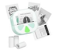 PENCHEAK Imprimante Thermale Miniature pour Autocollants Étiquettes Reçus Plan De Travail pour Les Appareils Comprend 3 Rouleaux D'adhésif en Papier Imprimante Thermale avec Balayage AI