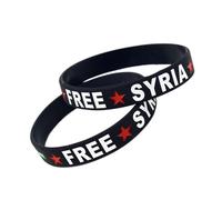PENCHEAK Lot de 2 bracelets en silicone Syrie confortables pour un usage quotidien et des rassemblements - Bracelet robuste et étanche, taille unique, Comme décrit