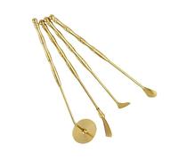 PENCHEAK Lot de 4 kits de fabrication d'encens en laiton avec cuillère, presse à cendres, pelle et brosse pour méditations, parfums, accessoires, outils de fabrication d'encens