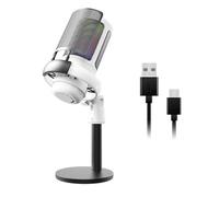 PENCHEAK Microphone à condensateur USB pour jeux sur PC, lumières colorées, bouton muet pour chant, podcast, micro