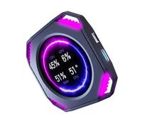 PENCHEAK Moniteur d'ordinateur rond USB 5,3 cm Affichage de la température du processeur GPU Design compact pour ordinateur construit USB Affichage de la température GPU/CPU