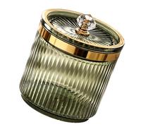 PENCHEAK Support acrylique pour cotons-tiges de maquillage pour salle de bain et chambre à coucher, récipient de rangement avec couvercle, distributeur de cotons-tiges résistant à la poussière