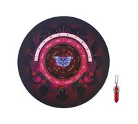 PENCHEAK Tapis de divination en caoutchouc pour message métaphysique avec collier en cristal - Accessoire de jeu de table