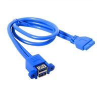 PENCHEAK USB3.0 Motherboard 20pin en-tête D'adaptateur Cableau USB Double Connecteur Femelle À Femelle Extender 20pin Câble USB Adaptateur Panneau