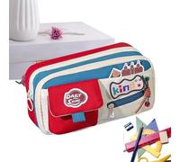 Pencil Bag, Big Capacity Pencil Case, Vintage Zippered Organizer for Travel, School, Classroom, College, Teen Girl, Boy, Women, Stationery Storage