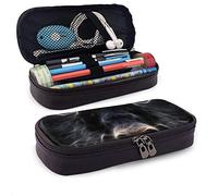 Pencil Bag Pouch Zipper Pencil Box Blue Eyes Cool Wolf Painting Art Multipurpose Stationary Case Zipper Makeup Bag for Painter Drawing Painting Student, Back to School