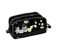 Pencil Bag with Zipper, 6-Compartment Cartoon, Large Capacity Organizer | 9.06x3.94x3.94 inch School Pen Pouches Stationery Bag for Women Men Classroom School College Work Study, Travel