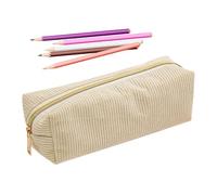 Pencil Box - 7.87 Inch Portable Pencil Case | Corduroy Stationery Organizer - Lightweight 34g zipper pencils bag for school office travel art classes keeping pens markers and supplies organized