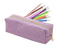 Pencil Box - 7.87 Inch Portable Pencil Case | Corduroy Stationery Organizer - Lightweight 34g zipper pencils bag for school office travel art classes keeping pens markers and supplies organized