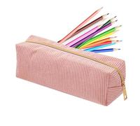 Pencil Box - 7.87 Inch Portable Pencil Case | Corduroy Stationery Organizer - Lightweight 34g zipper pencils bag for school office travel art classes keeping pens markers and supplies organized