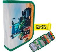 Pencil Case 28 Pieces Filled With 1 Zipper For Boys And Girls, Tractor., Extra Pocket