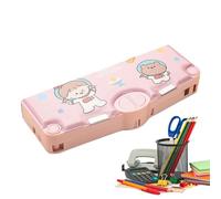 Pencil Case - ABS, Multifunction Stationery Organizer Box Cartoon Design | Durable School Supplies Storage, Kids & Adults Pencil Holder For Pens, Erasers, Sharpeners, Tape, Classroom, Home, Office