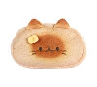 Pencil Case Cute Toast Cat Design - Plush Fun Organizer Bag for Kids Boys Teens College Students, Aesthetic Soft School Supplies Holder for Backpack Kindergarten and School Use, 7.48x5.12 inches