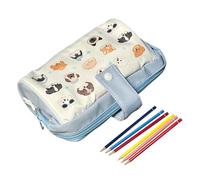 Pencil Case Organizer, Cute Stationery Zipper Pouch, 1 Piece, Multi-Slot Storage With Ruler Holder and Zipper Closure for Note-Taking Journaling Travel Painting School Office Supplies Kids Teens