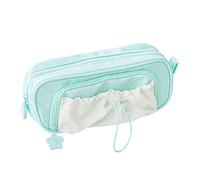 Pencil Case, Pencil Bag, Waterproof Cloth Zipper Closure Strong Stitching Lightweight Compact Portable, Stationery Storage Bag for Kids Students School, 8.27x3.35x2.2Inches, Green, Pink, Blue